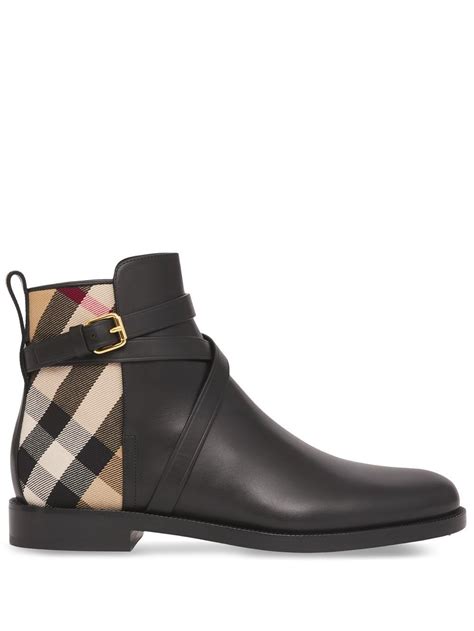 house check and leather ankle boots burberry|Burberry Limited.